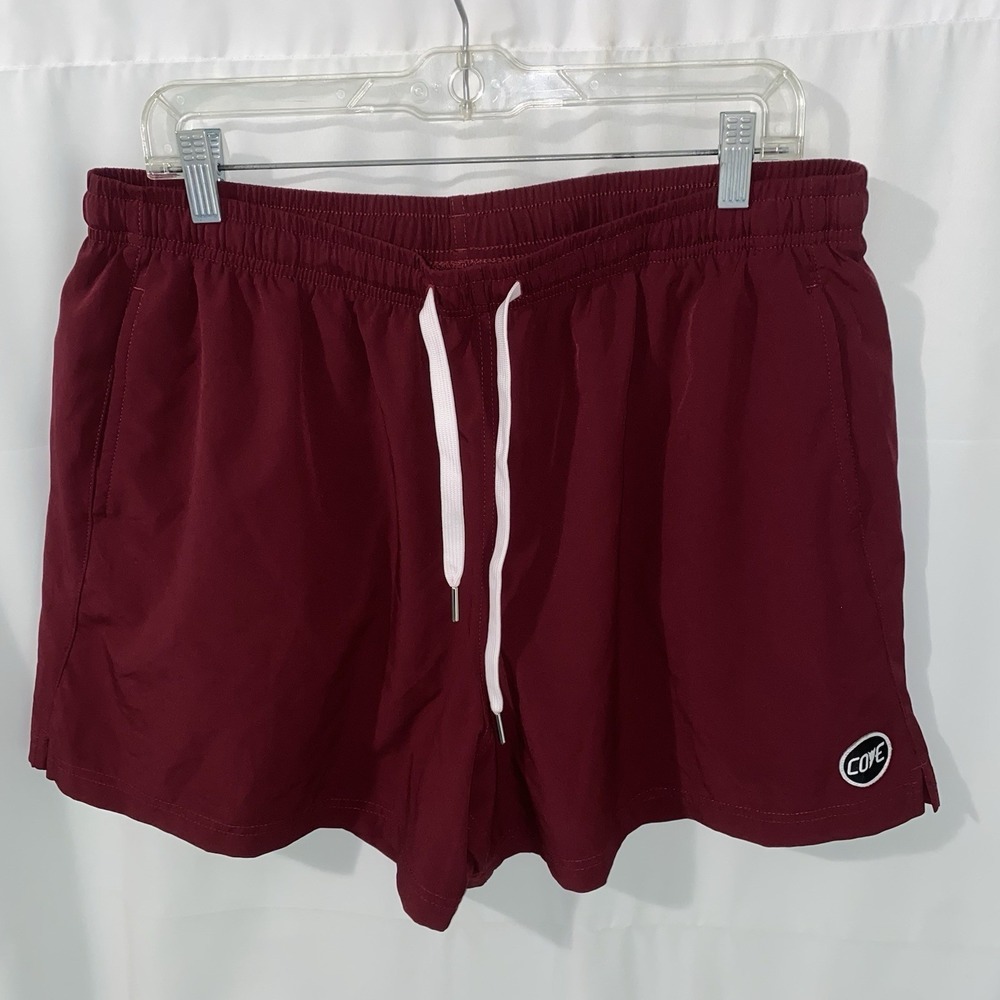 Cove Shorts Mens Size 38 Maroon Red Peformance Hybrid Shorts Training Gym Beach